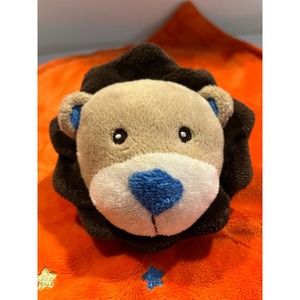 Vtg lion lovey lovie rattle in lions head soft no brand